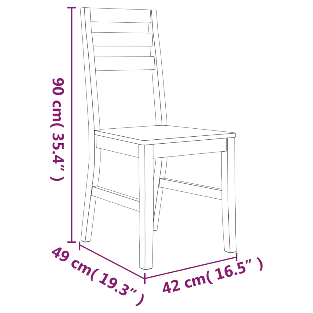 Dining room chairs 4 pcs. Solid acacia wood