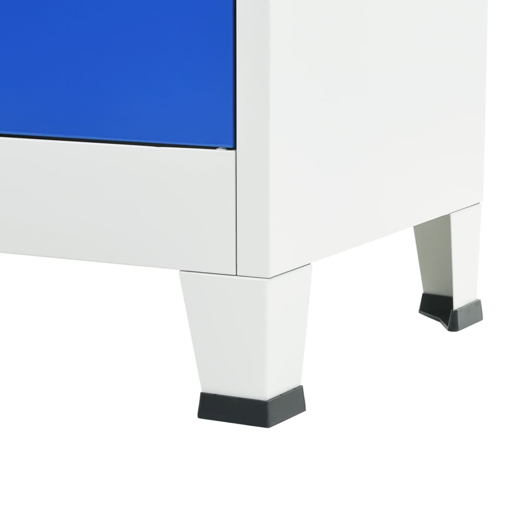 Armoire de bureau en métal 90 x 40 x 180 cm gris et bleu