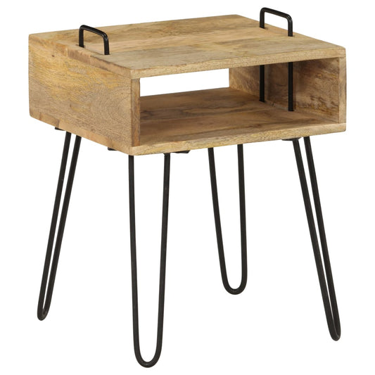Bedside table solid mango wood 40×34×47 cm