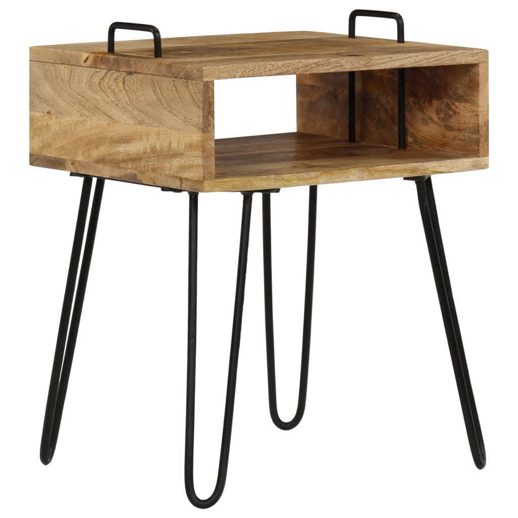 Bedside table solid mango wood 40×34×47 cm