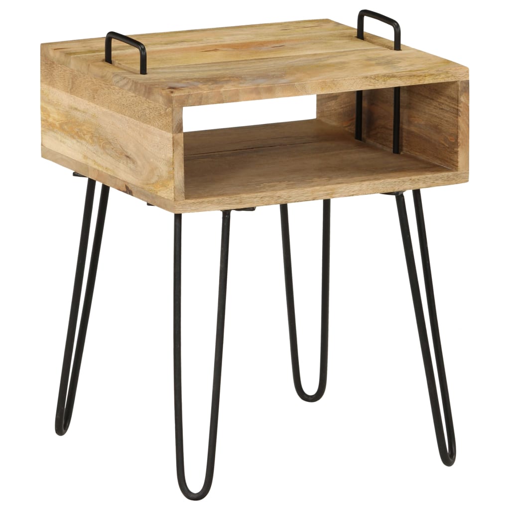 Bedside table solid mango wood 40×34×47 cm