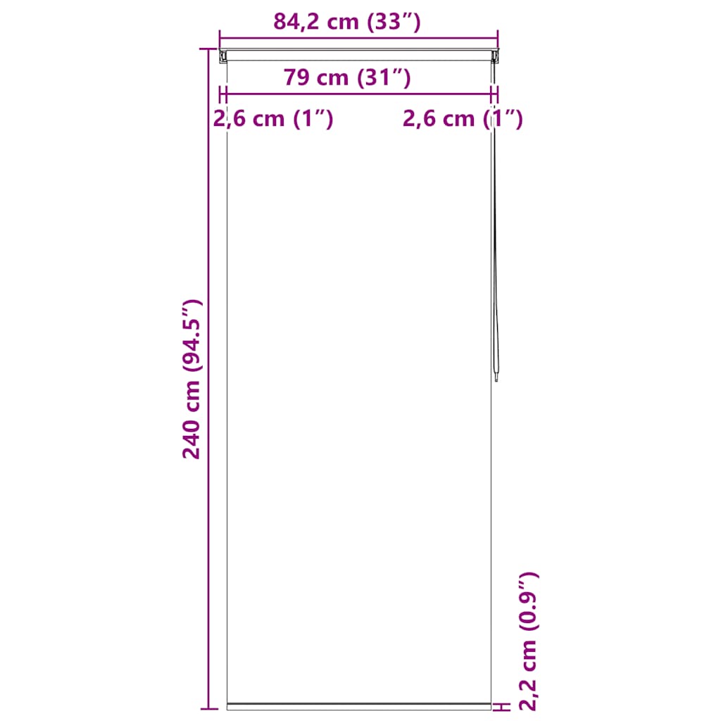 Duschrollo 80x240 cm Weiß