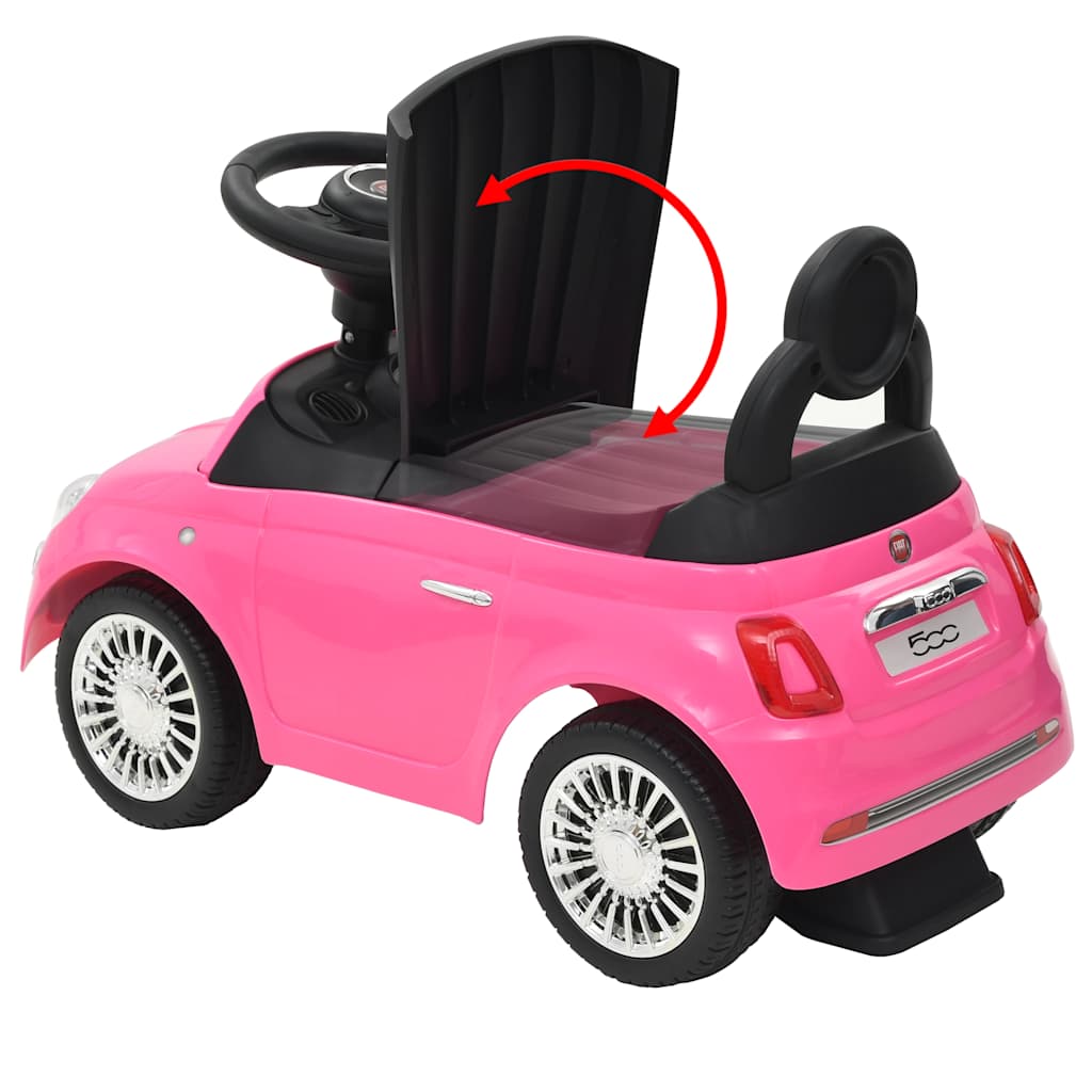 Voiture à enfourcher pour enfants Fiat 500 Rose