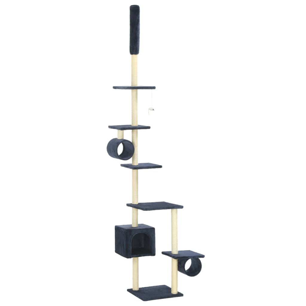 Arbre à chat avec griffoirs en sisal 260 cm bleu foncé