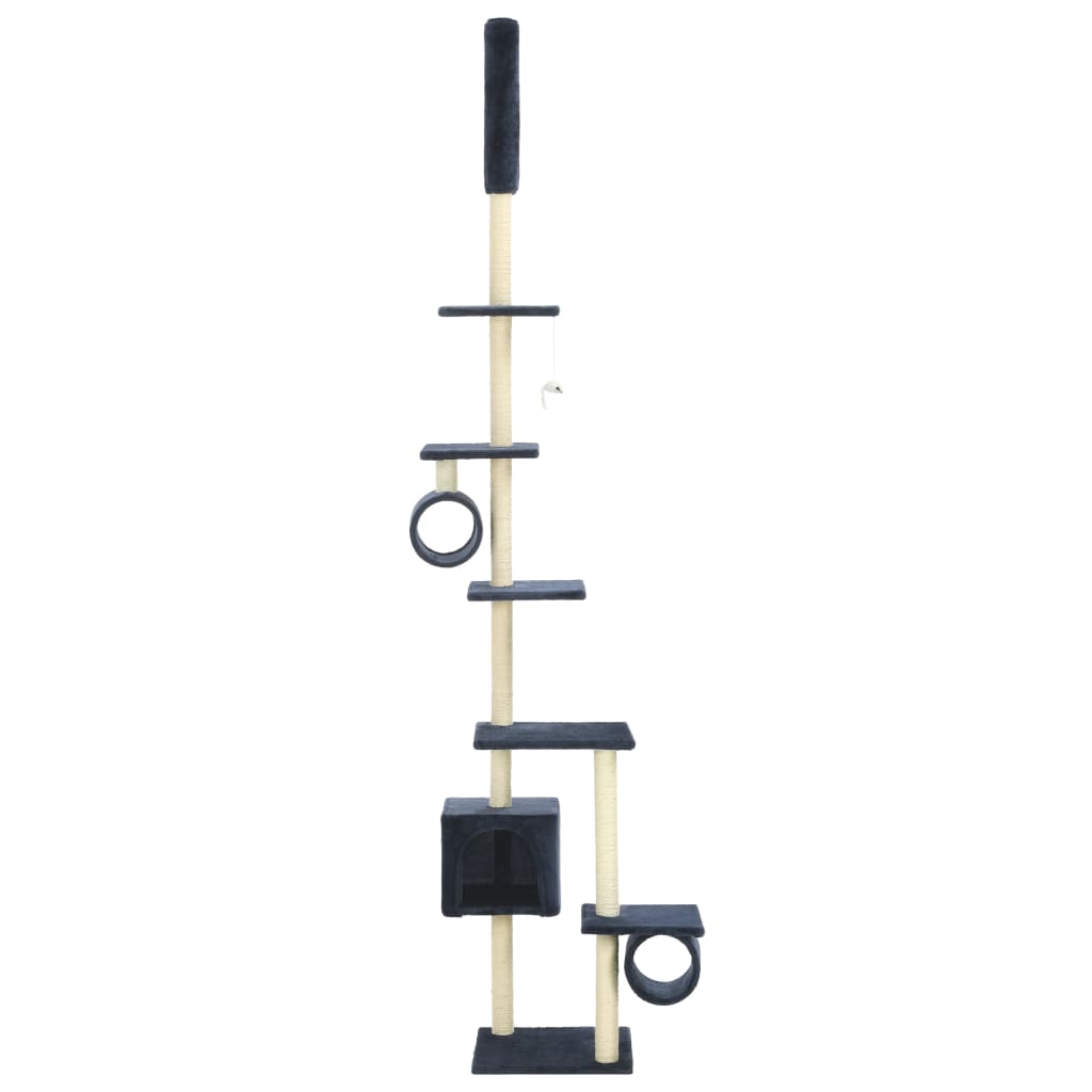 Arbre à chat avec griffoirs en sisal 260 cm bleu foncé
