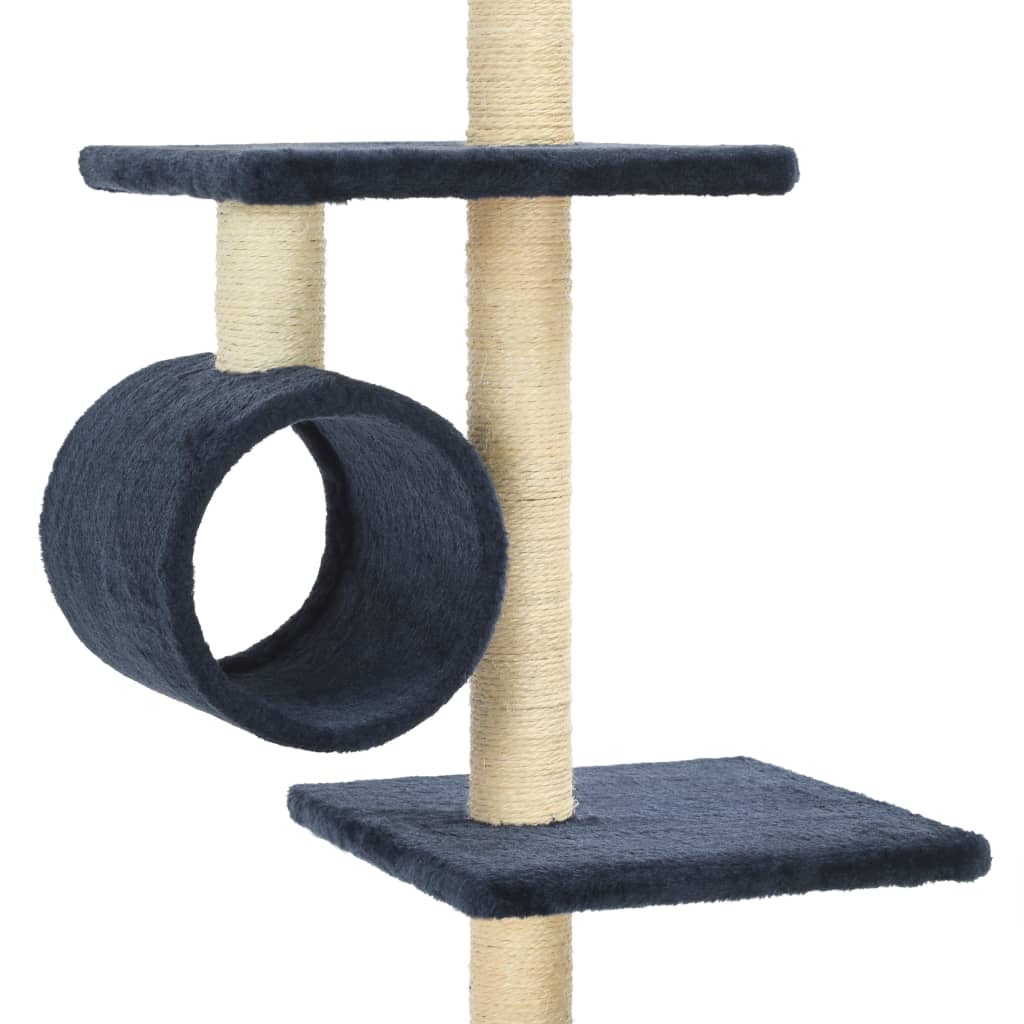 Arbre à chat avec griffoirs en sisal 260 cm bleu foncé