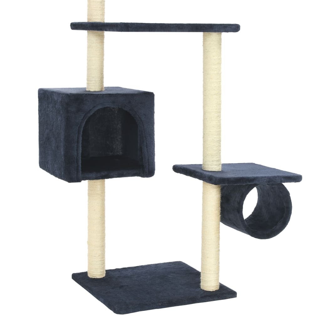 Arbre à chat avec griffoirs en sisal 260 cm bleu foncé