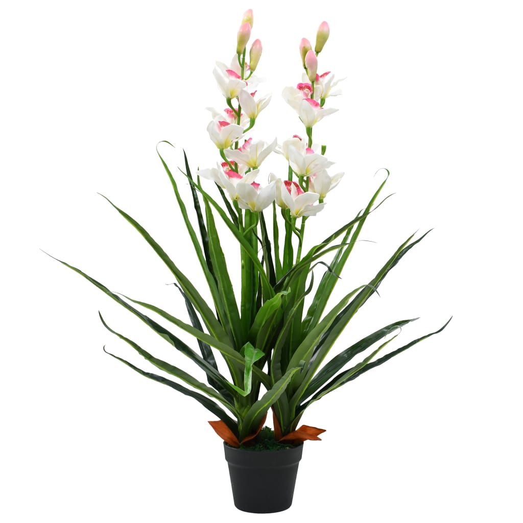 Orchidée Cymbidium artificielle avec pot 100 cm Vert