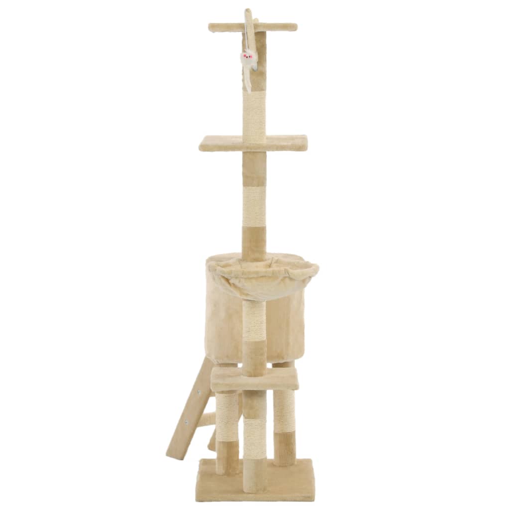 Cat scratching post with sisal posts 138 cm beige