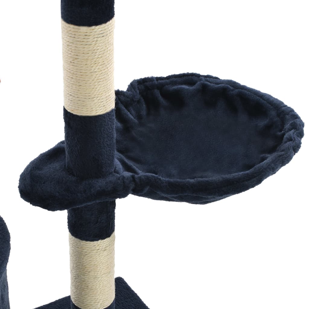Cat scratching post with sisal posts 138 cm dark blue