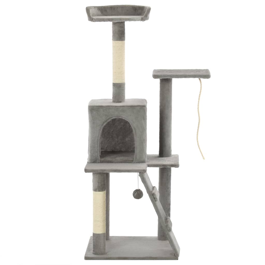 Cat tree with sisal scratching posts 120 cm grey