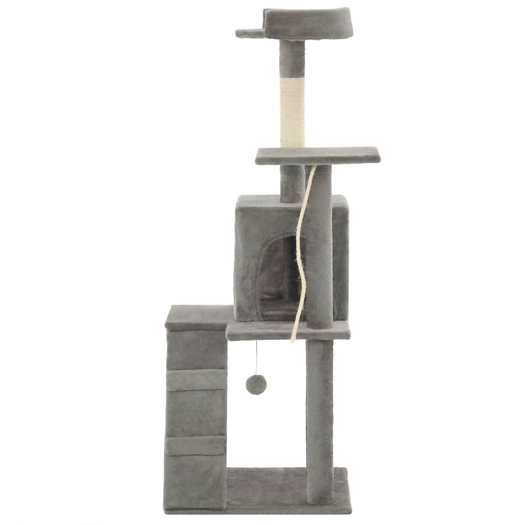 Cat tree with sisal scratching posts 120 cm grey