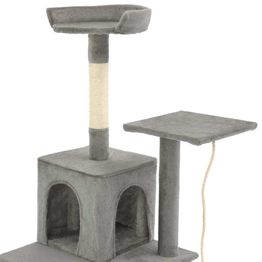 Cat tree with sisal scratching posts 120 cm grey