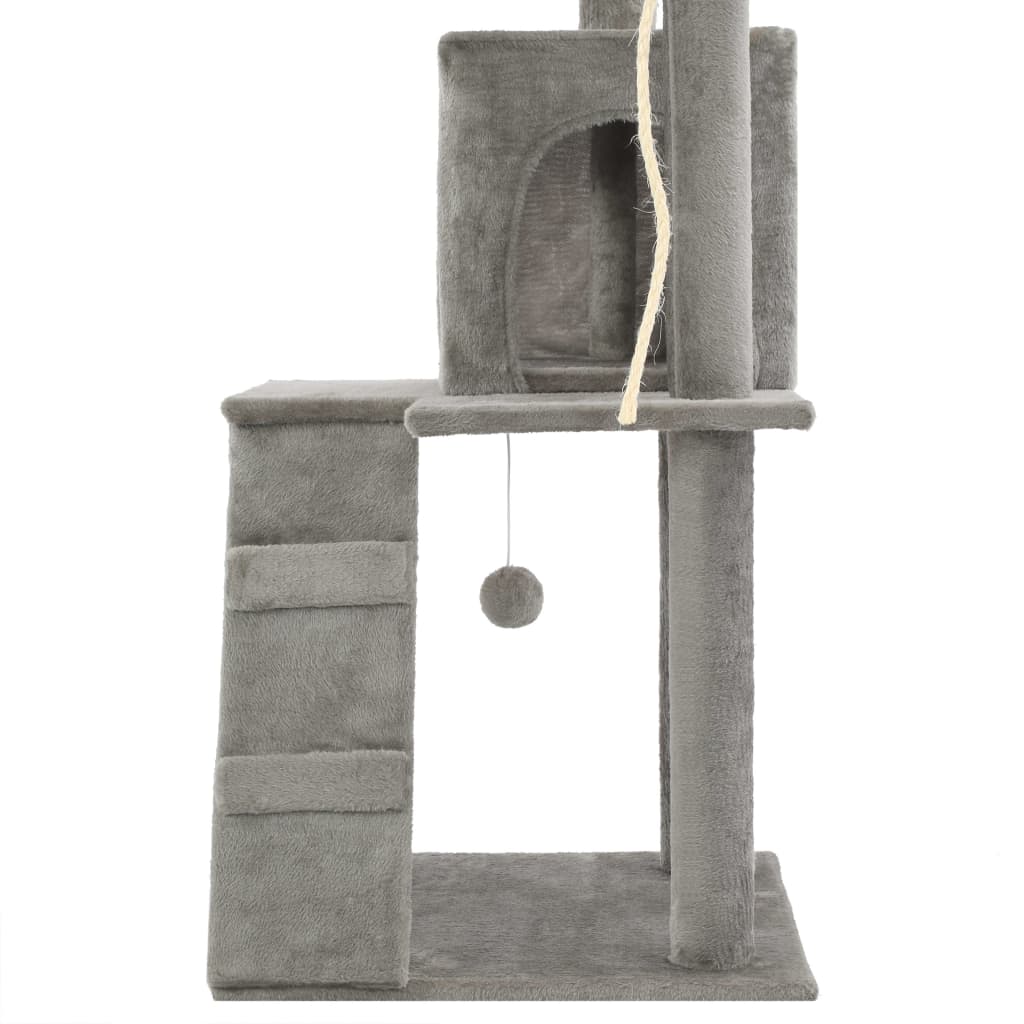 Cat tree with sisal scratching posts 120 cm grey