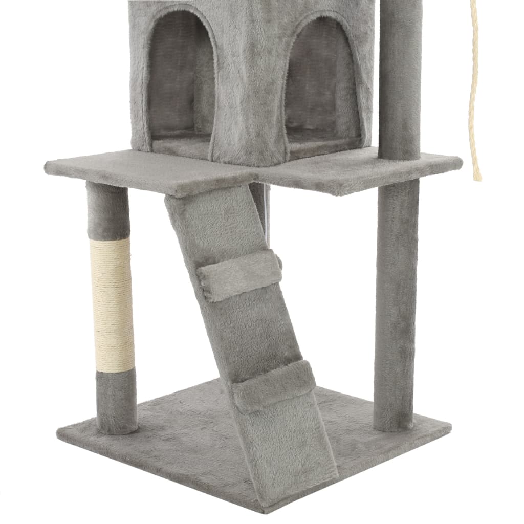Cat tree with sisal scratching posts 120 cm grey