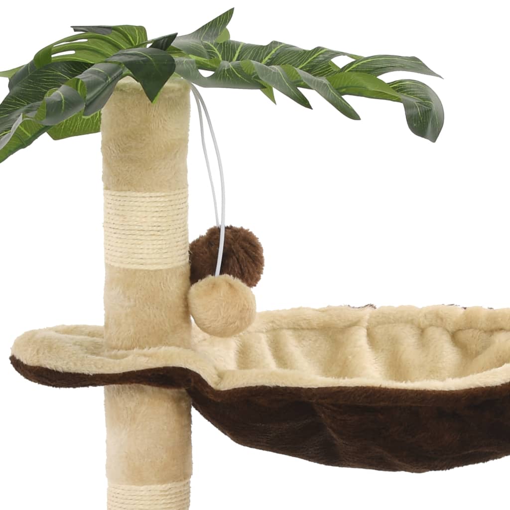 Cat scratching post with sisal scratching post 50 cm beige and brown
