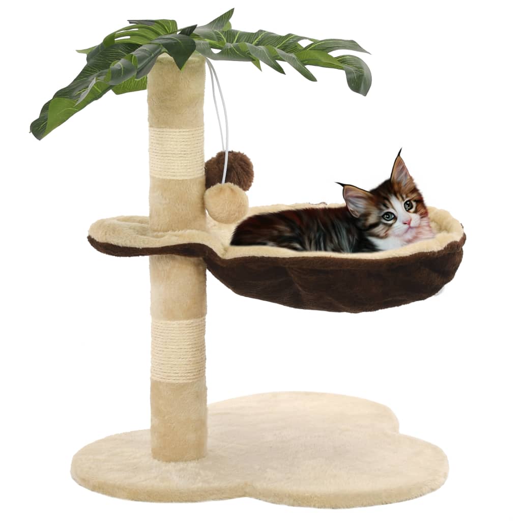 Cat scratching post with sisal scratching post 50 cm beige and brown