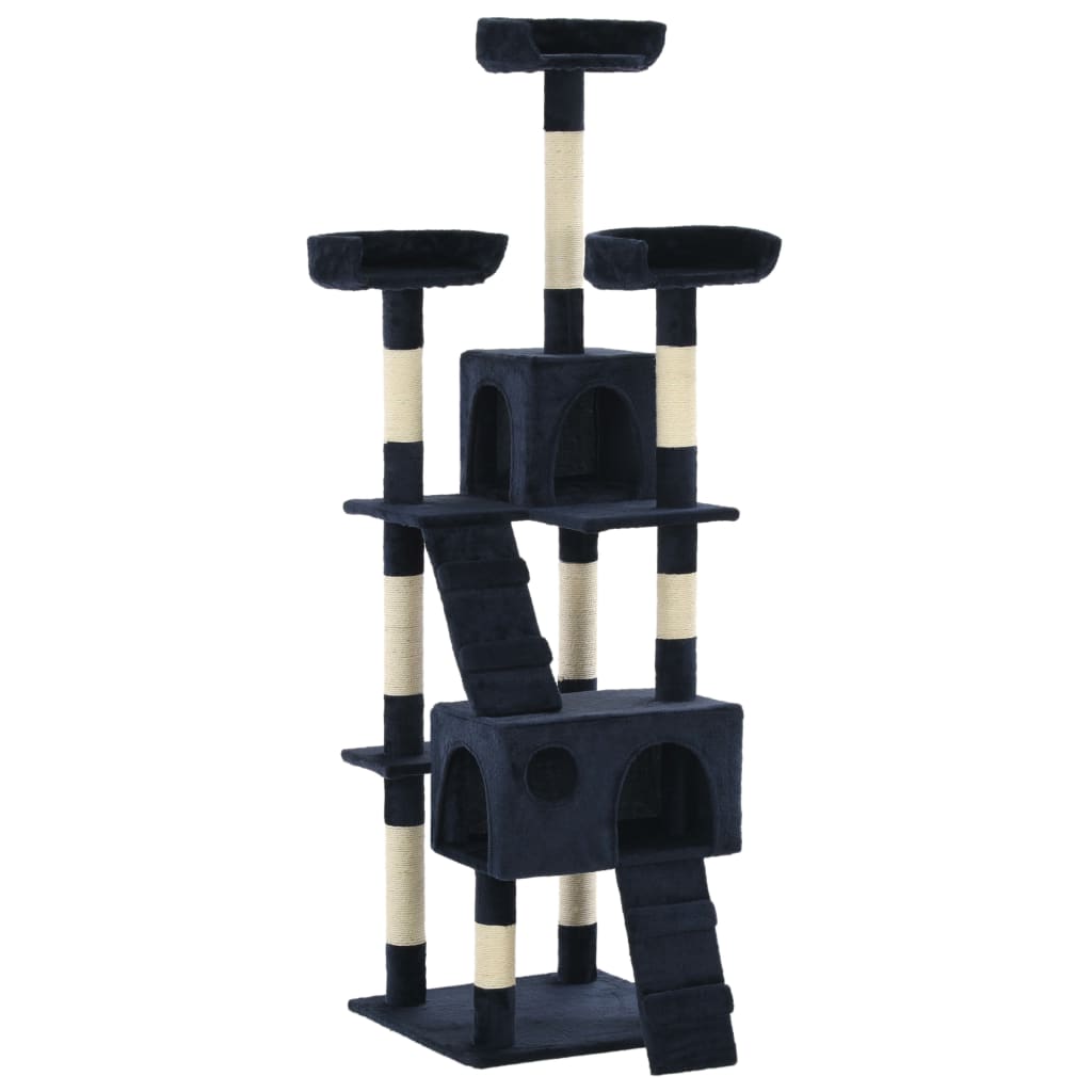 Cat scratching post with sisal posts 170 cm blue