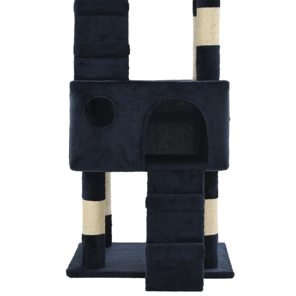Cat scratching post with sisal posts 170 cm blue