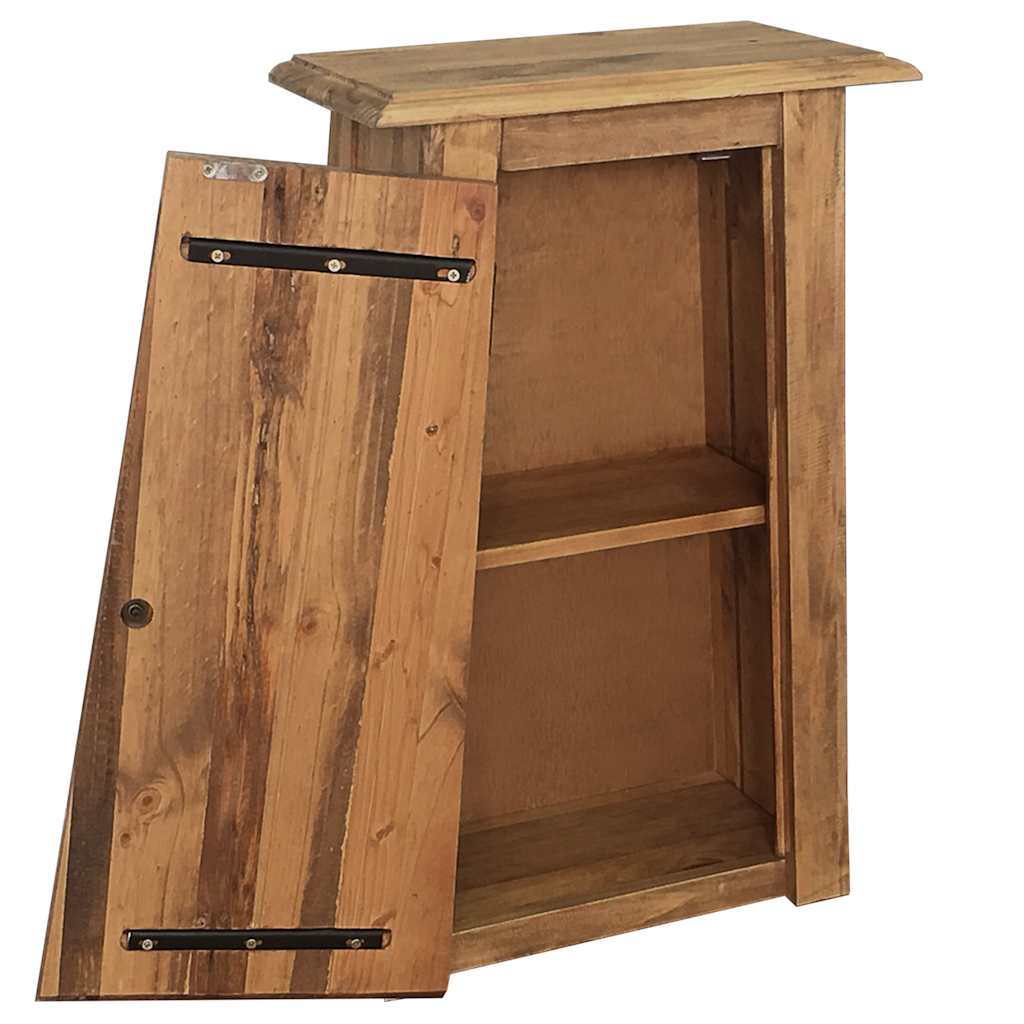 Armoire de salle de bain murale en pin massif 42x23x70 cm