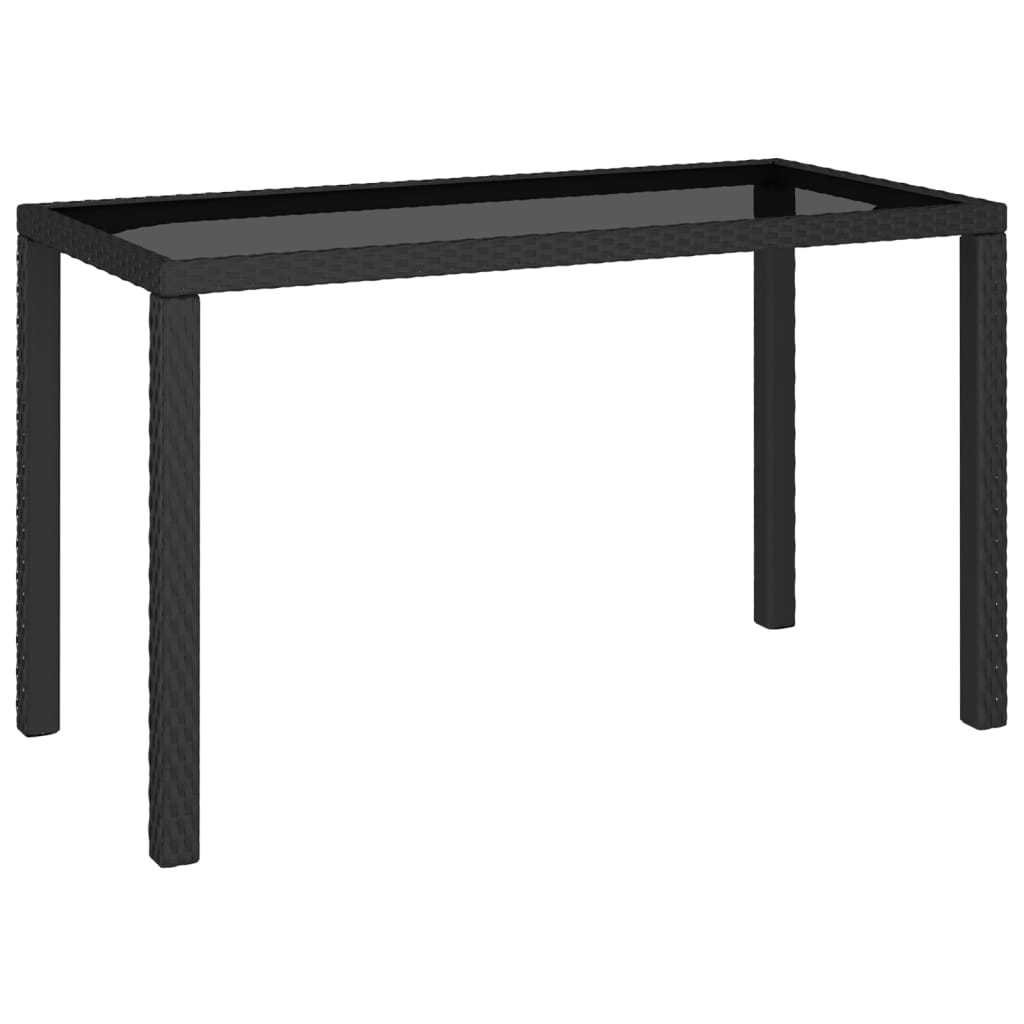 6 pièces. Groupe de repas de jardin avec coussins poly rotin noir