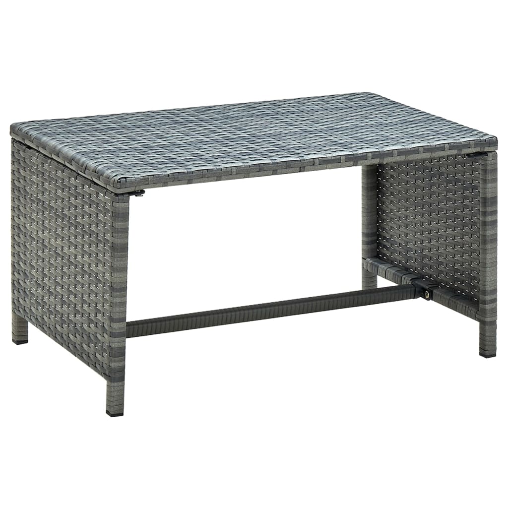 4-tlg. Garten-Lounge-Set mit Auflagen Poly Rattan Grau