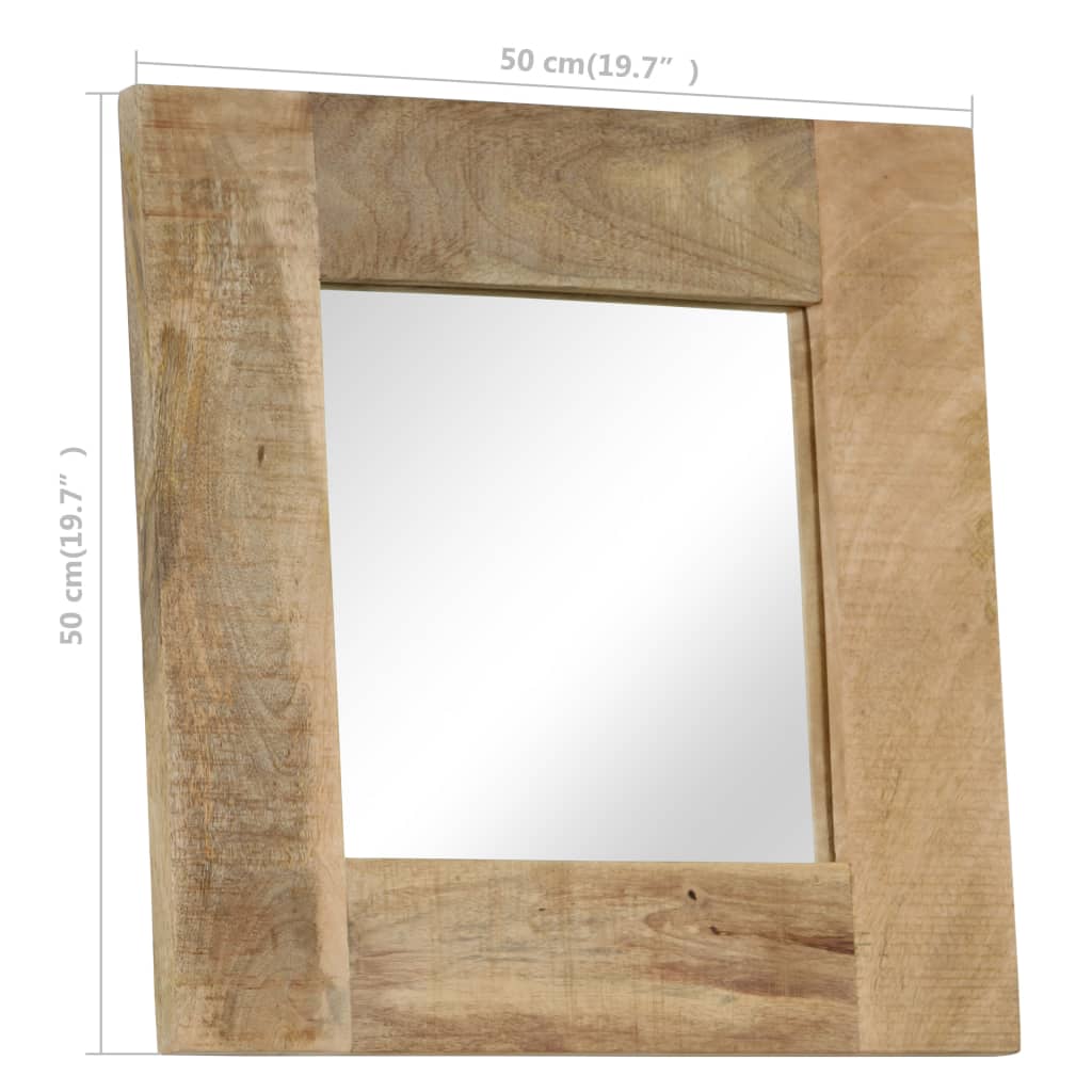 Spiegel Mangoholz Massiv 50 x 50 cm