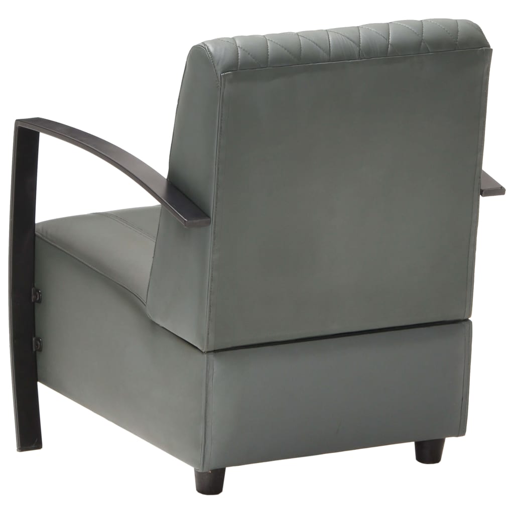 Sessel Grau Echtleder