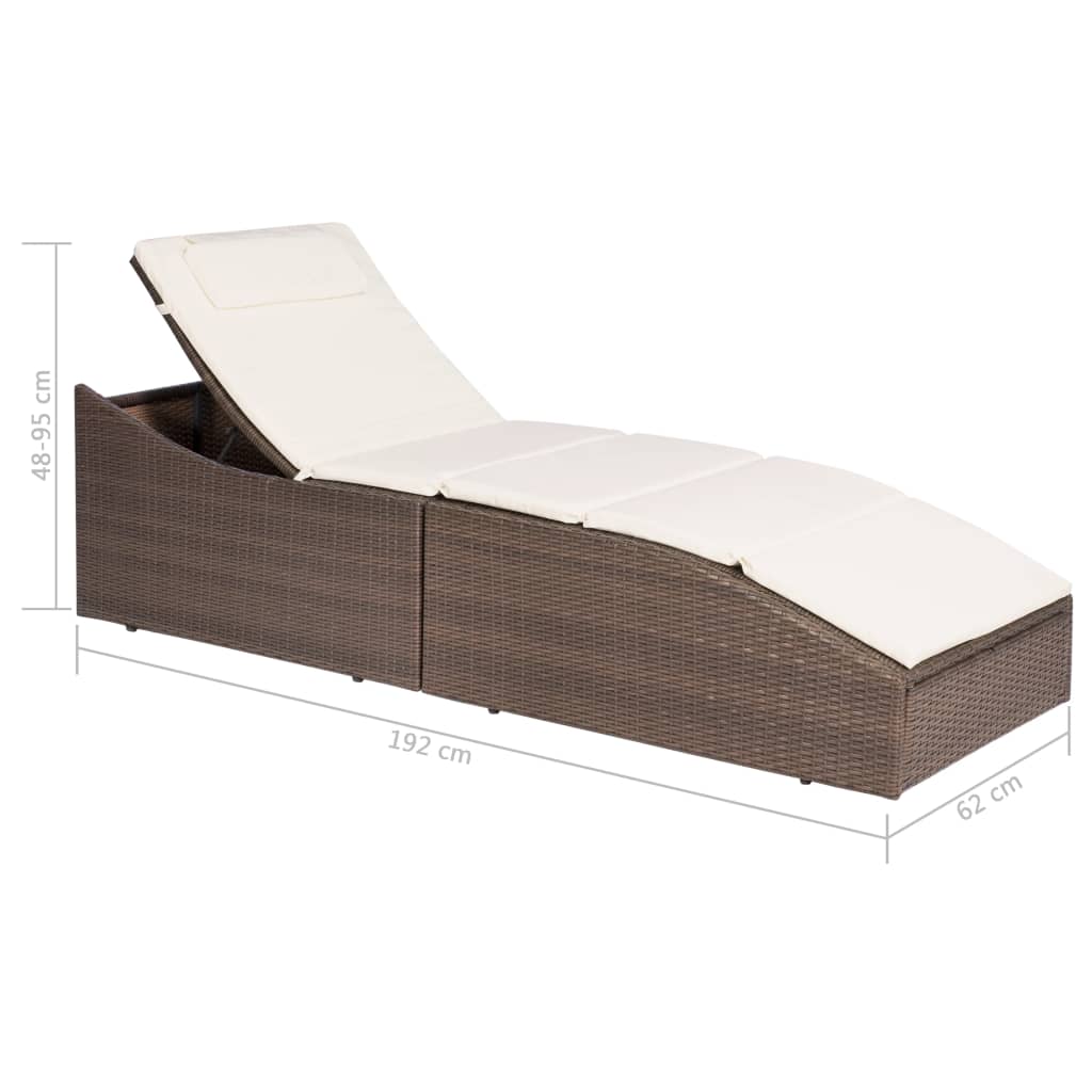 Bain de soleil avec rembourrage en polyrotin marron