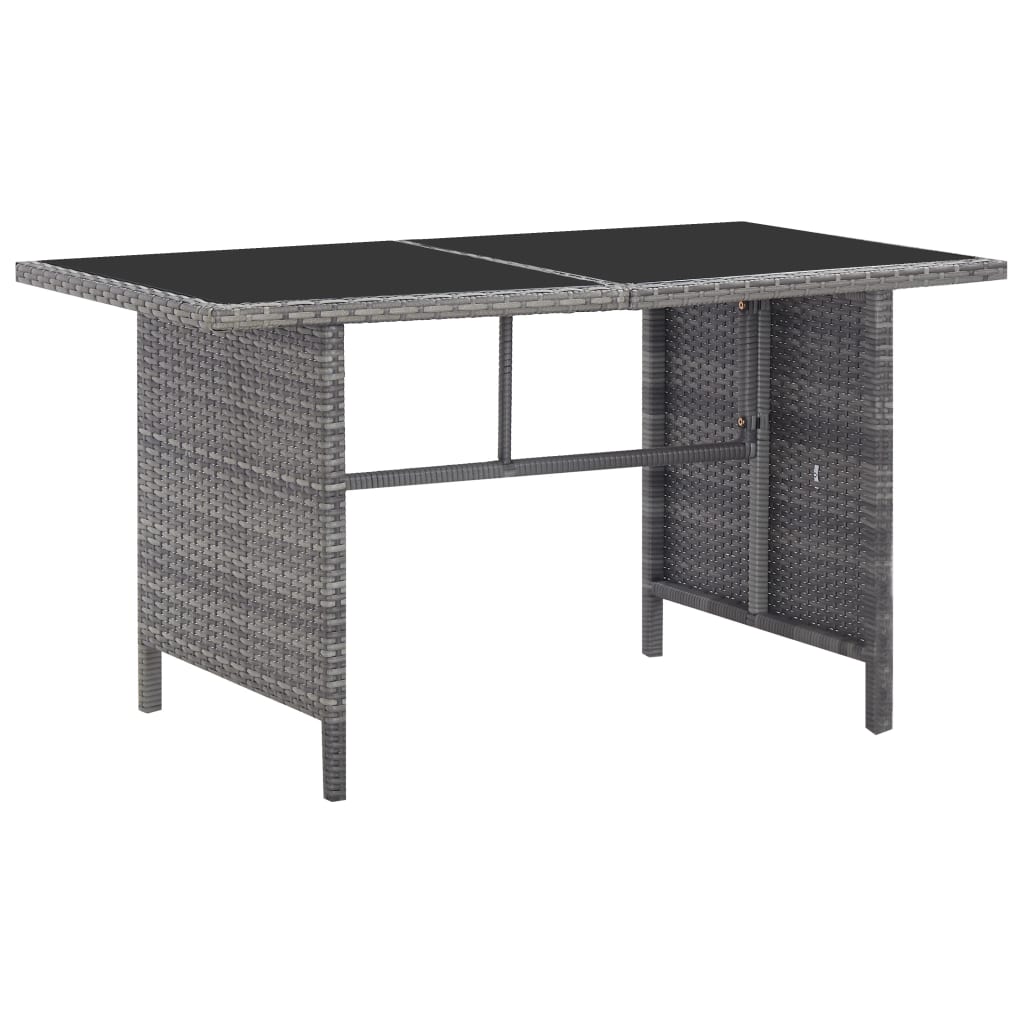 6-tlg. Garten-Lounge-Set mit Auflagen Poly Rattan Grau