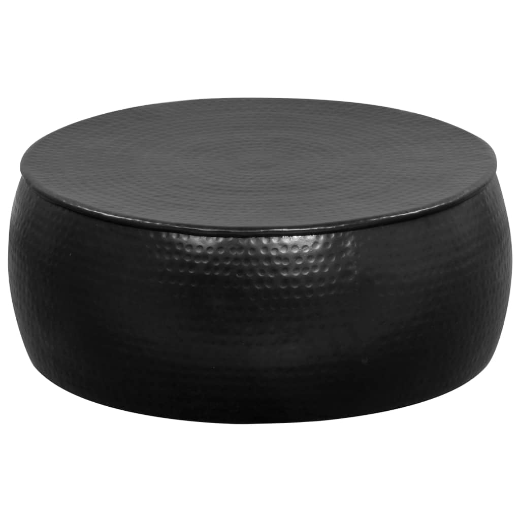 Couchtisch aus Gehämmertem Aluminium 70x30 cm Schwarz