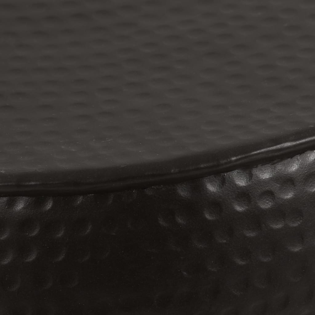 Couchtisch aus Gehämmertem Aluminium 70x30 cm Schwarz