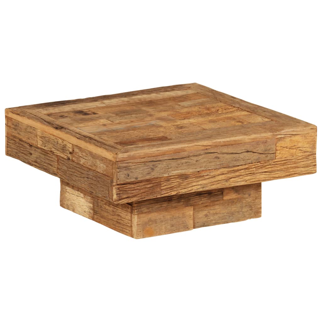 Table basse en bois massif de récupération 70x70x30 cm