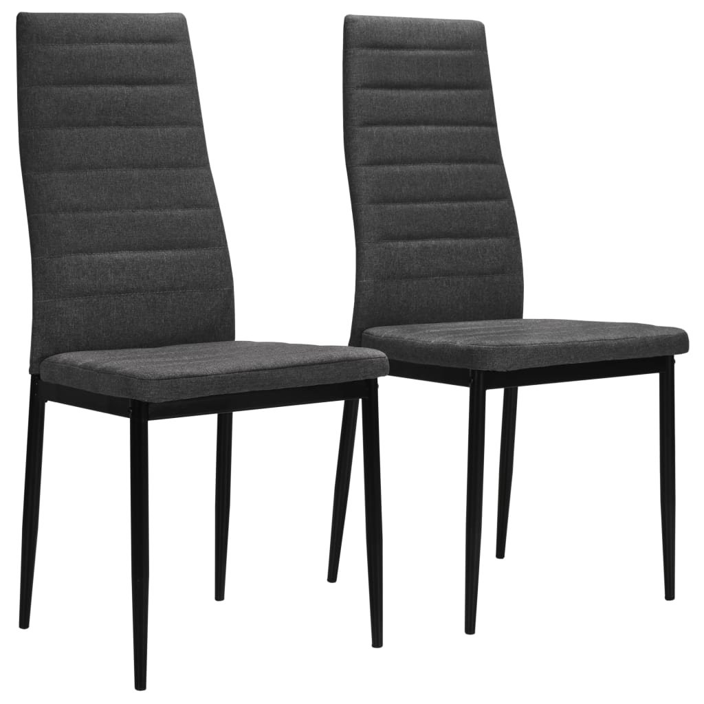 Dining chairs 2 pcs. Dark grey fabric