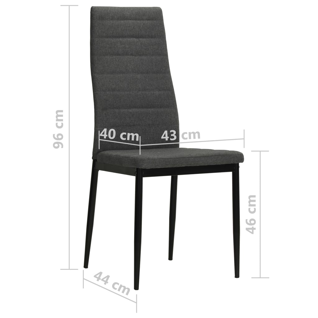 Dining chairs 2 pcs. Dark grey fabric