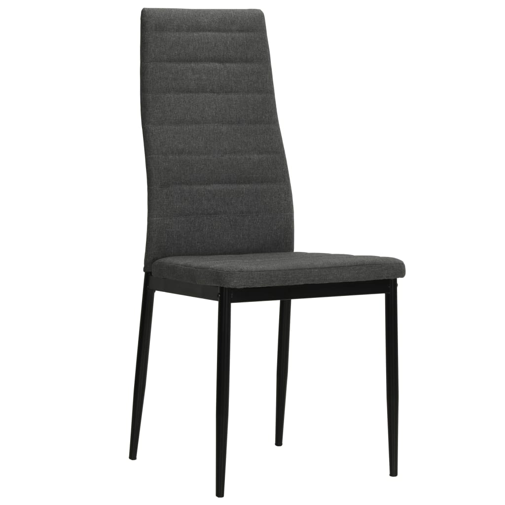 Dining chairs 4 pcs. Grey solid wood rubberwood and fabric
