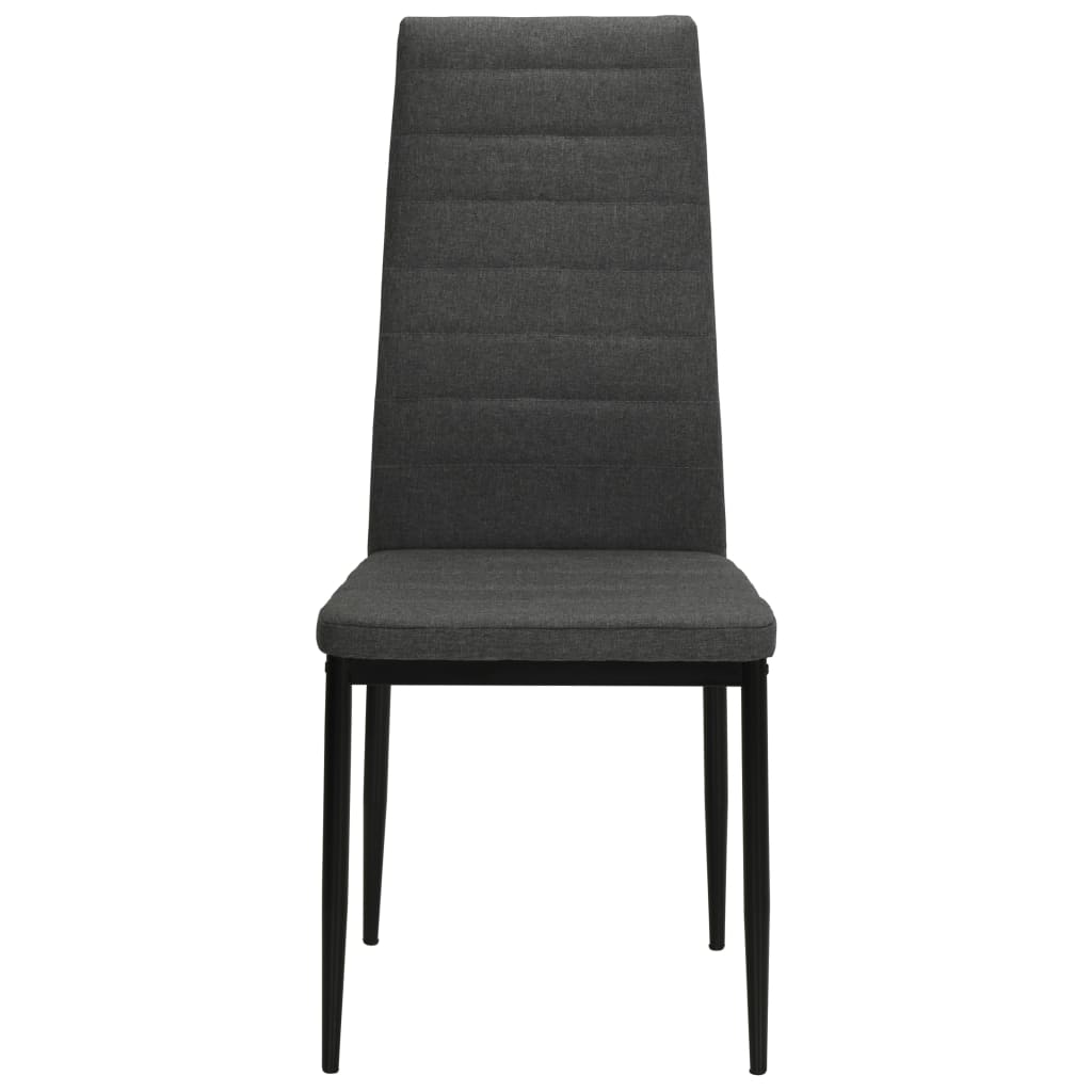 Dining chairs 4 pcs. Grey solid wood rubberwood and fabric