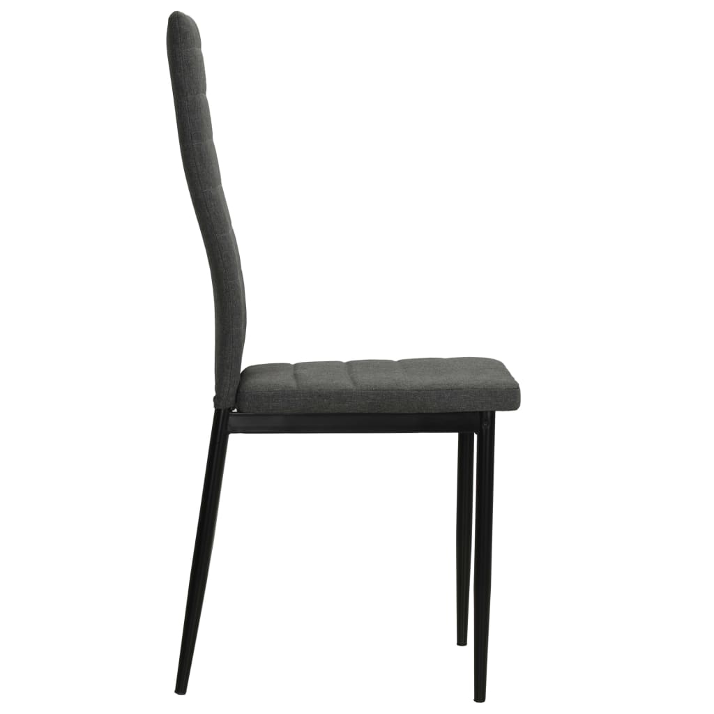 Dining chairs 4 pcs. Grey solid wood rubberwood and fabric