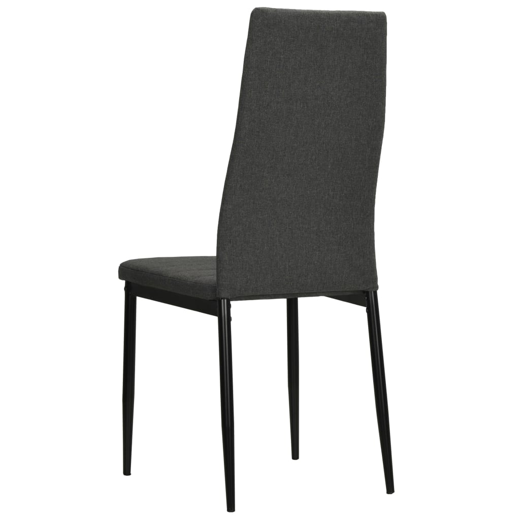 Dining chairs 4 pcs. Grey solid wood rubberwood and fabric