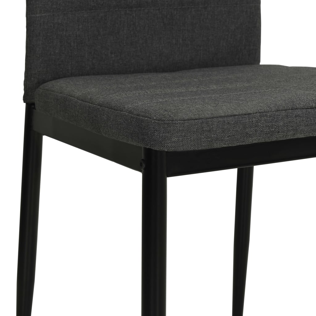 Dining chairs 4 pcs. Grey solid wood rubberwood and fabric