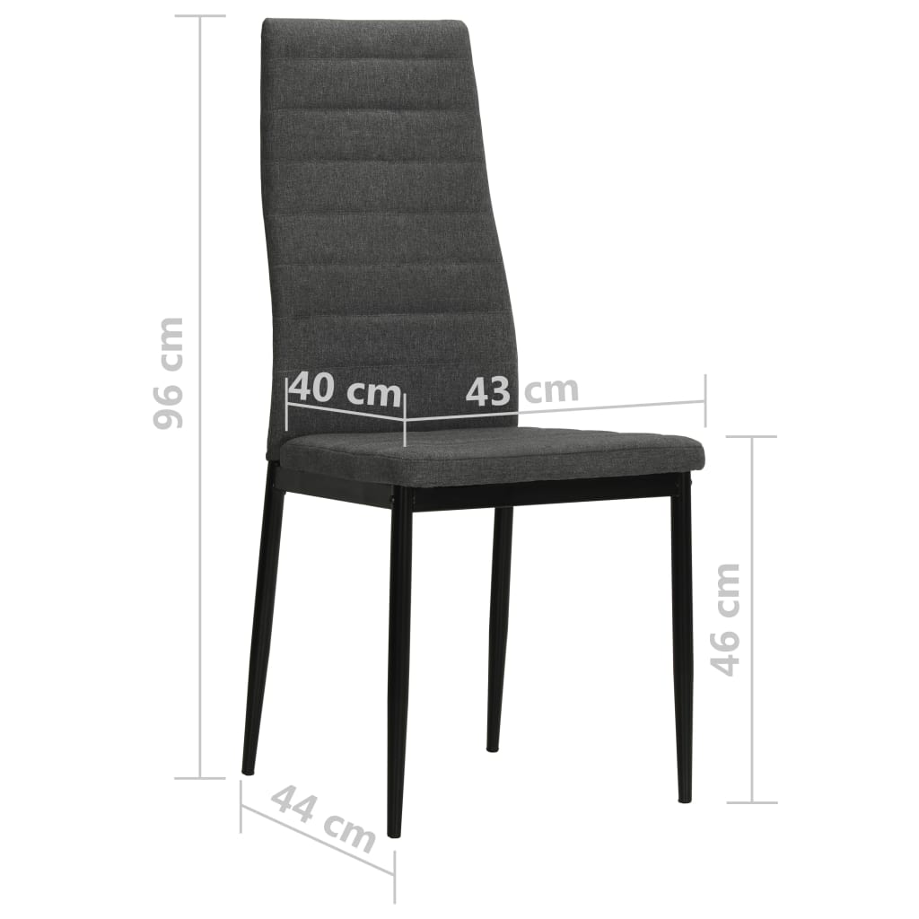 Dining chairs 4 pcs. Grey solid wood rubberwood and fabric