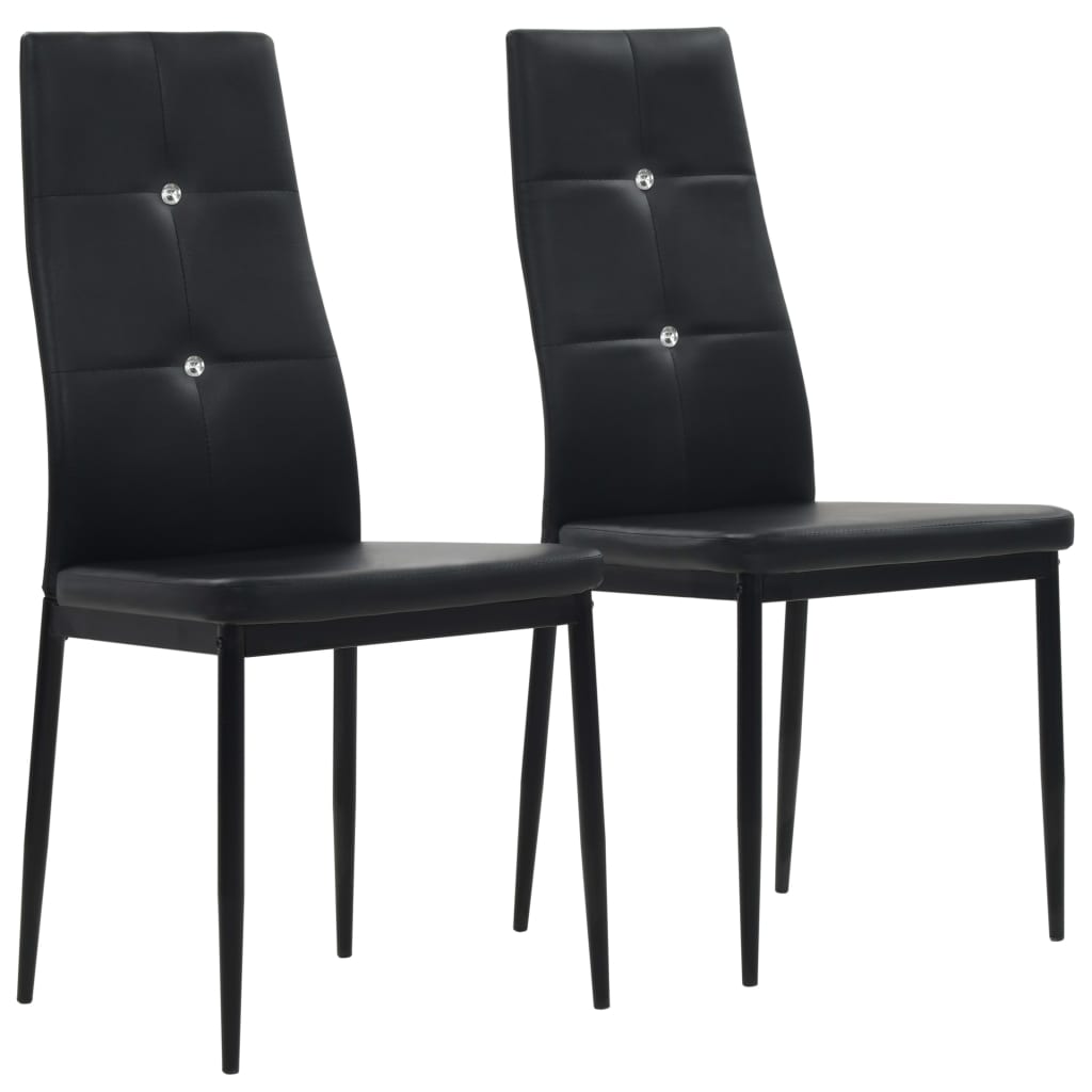 Dining Chairs 2 pcs. Black Faux Leather