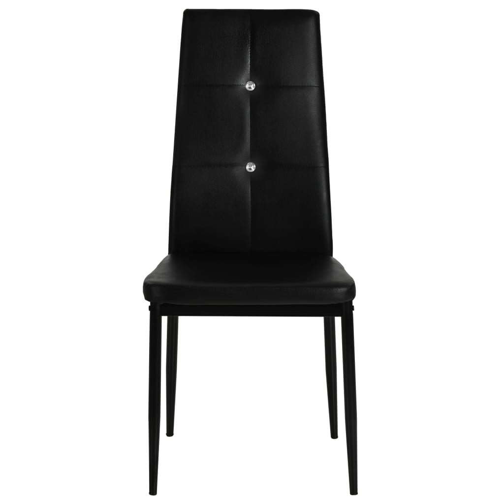 Dining Chairs 2 pcs. Black Faux Leather