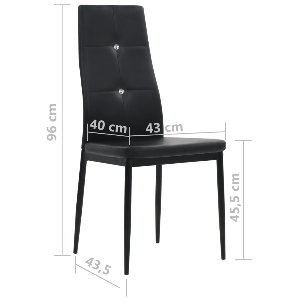 Dining Chairs 2 pcs. Black Faux Leather
