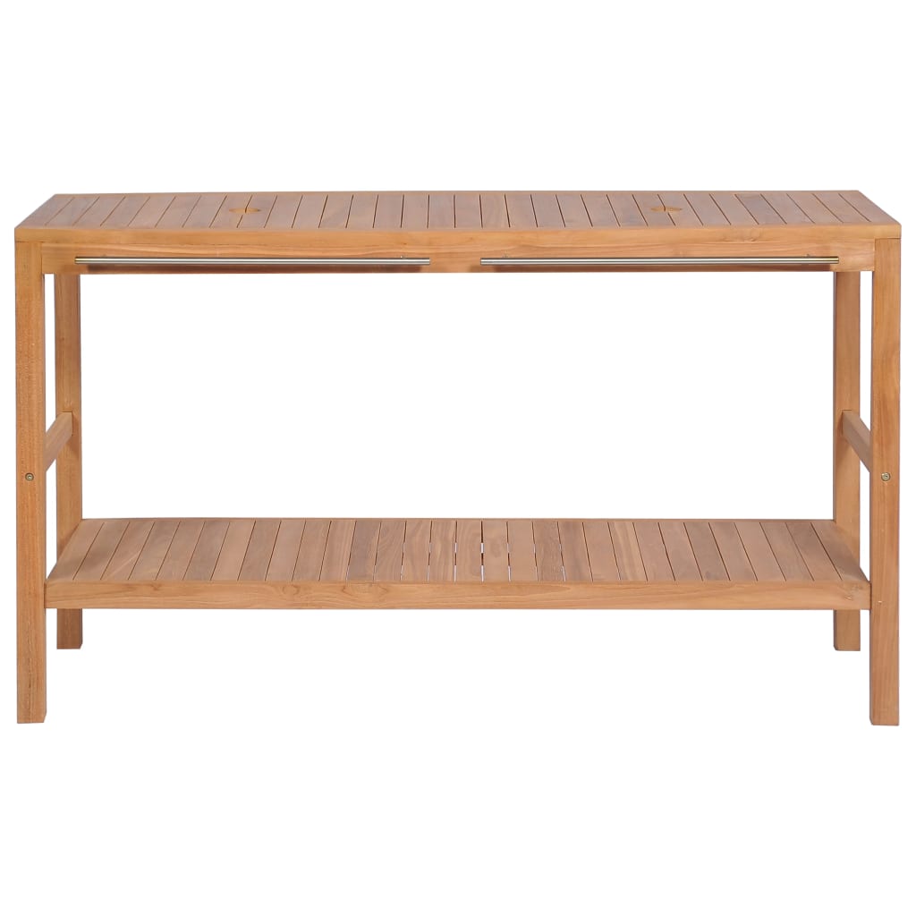 Meuble sous-vasque en teck massif 132x45x75 cm