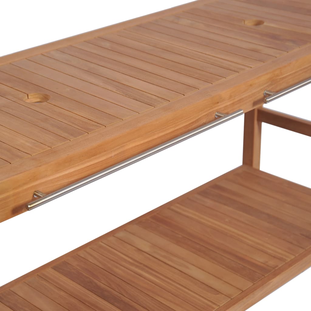 Meuble sous-vasque en teck massif 132x45x75 cm
