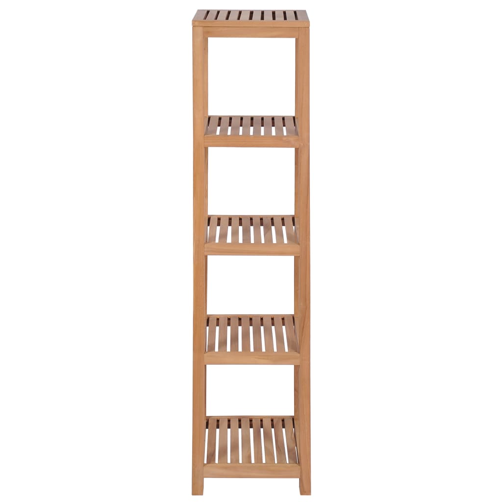 Bathroom shelf with 4 shelves, solid teak wood, 42 x 42 x 165 cm