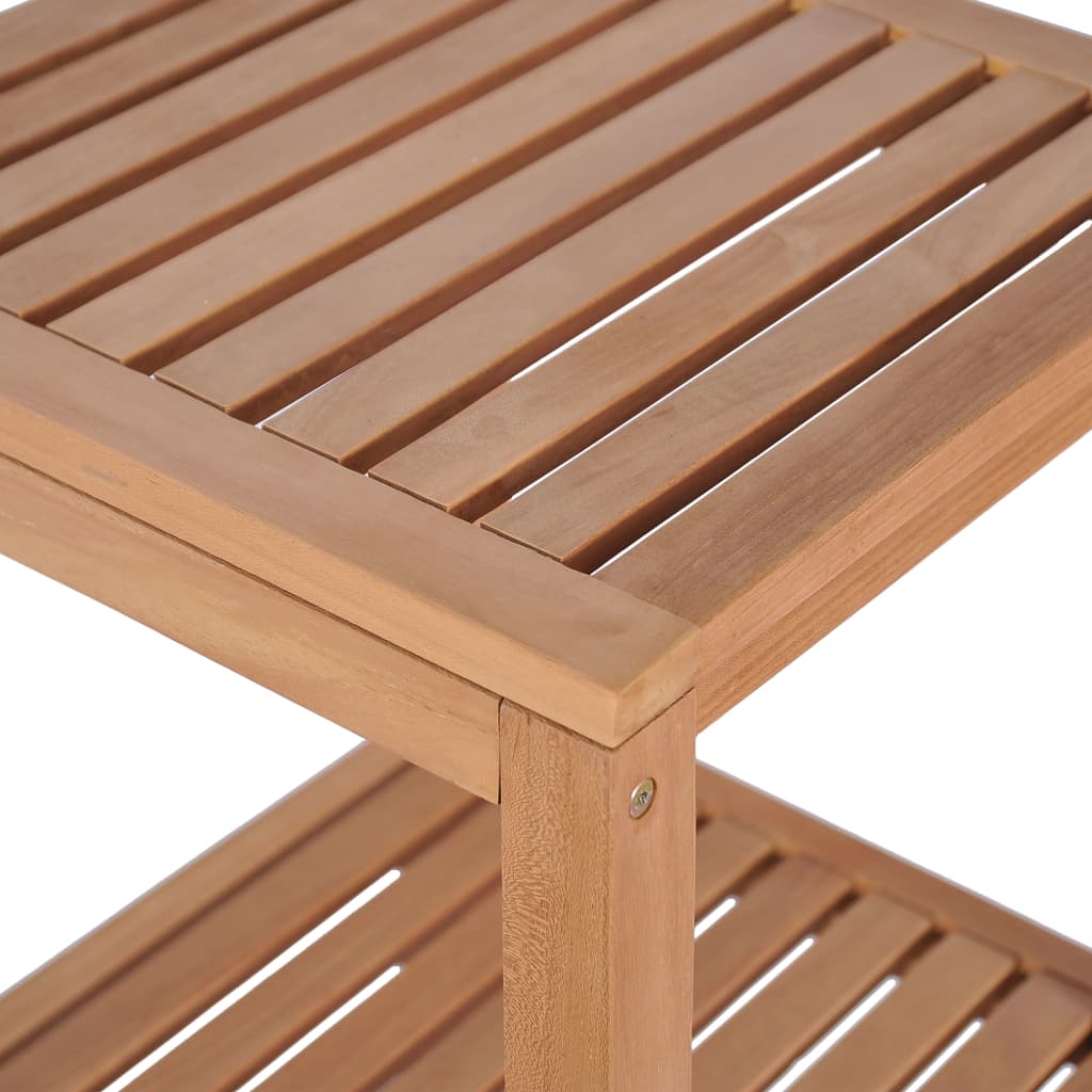 Bathroom shelf with 4 shelves, solid teak wood, 42 x 42 x 165 cm
