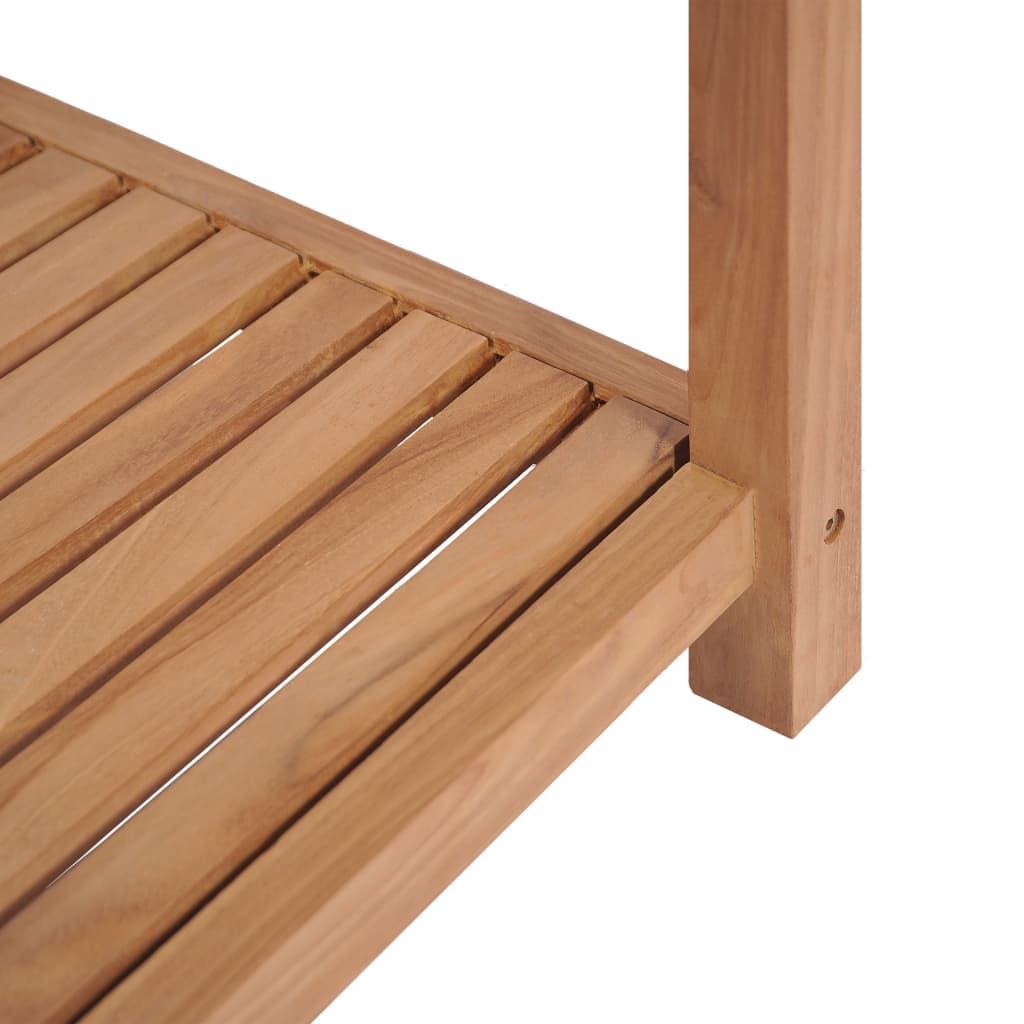 Bathroom shelf with 4 shelves, solid teak wood, 42 x 42 x 165 cm