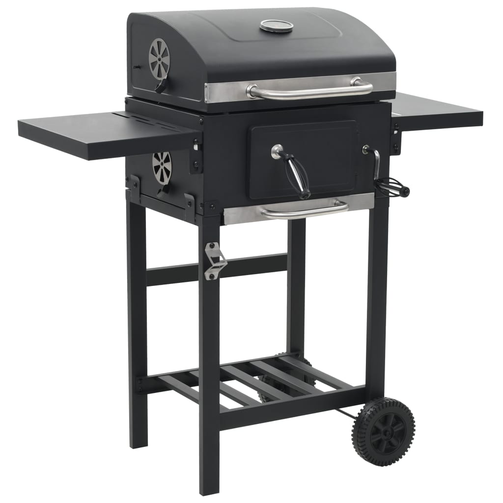 Charcoal Grill with Lower Shelf Black